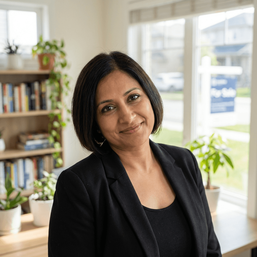 Priya Patel in a bright casual setting